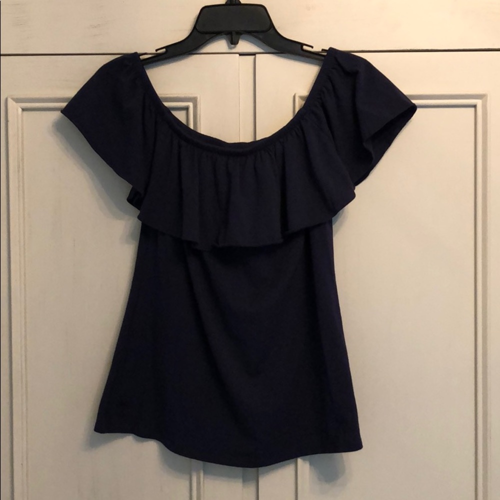 Lilly Pulitzer off the shoulder navy top